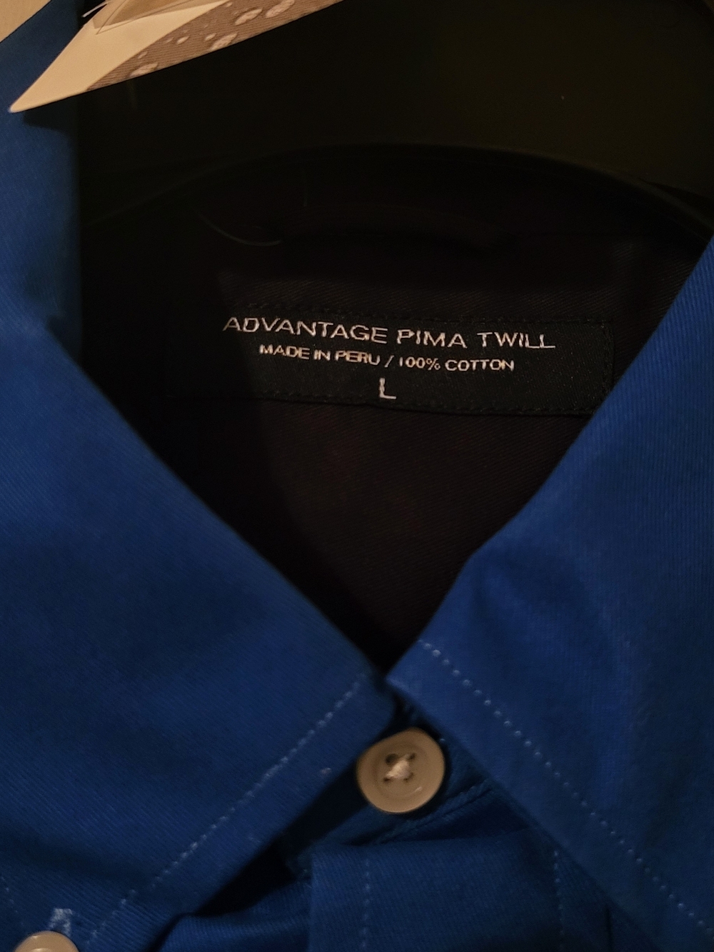Advantage Pima Twill Men's Royal Blue Button-Down Shirt